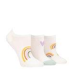 Load image into Gallery viewer, CAROLINE GARDNER 3PK Trainer Socks with Rainbows - Womens
