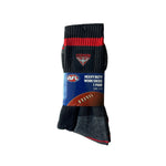 Load image into Gallery viewer, AFL Essendon Bombers 2pk Heavy Duty Work Sock