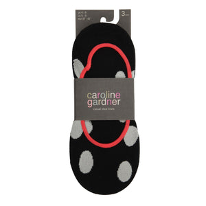 CAROLINE GARDNER 3PK Shoe Liner "No Show" Socks - Women's