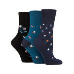 Load image into Gallery viewer, GENTLE GRIP 3Pk Crew Socks- Floral - Womens 4-8