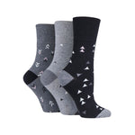 Load image into Gallery viewer, GENTLE GRIP 3Pk Crew Socks - Prints - Womens 4-8