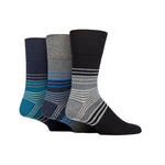 Load image into Gallery viewer, GENTLE GRIP 3Pk Printed Stripe Business Socks - Men's