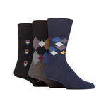 Load image into Gallery viewer, GENTLE GRIP 3Pk Business Socks-Argyle-Mens