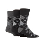 Load image into Gallery viewer, GENTLE GRIP 3Pk Business Socks-Argyle-Mens