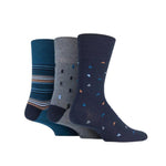 Load image into Gallery viewer, GENTLE GRIP 3Pk Business Socks-Print-Mens 6-11
