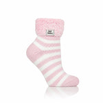Load image into Gallery viewer, HEAT HOLDERS Ballerina Feather Cuff Sleep Socks with Stripes - Womens