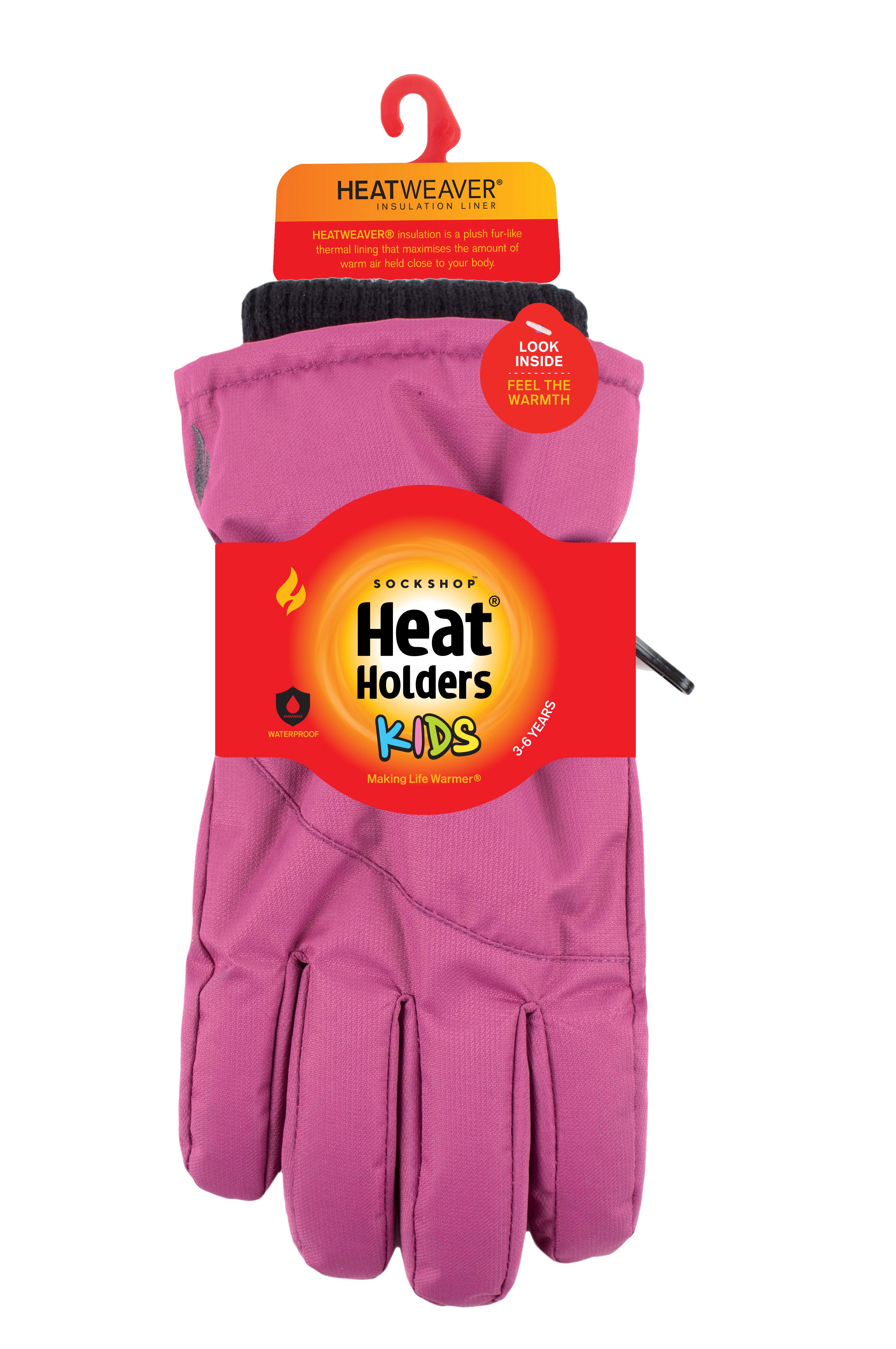 HEAT HOLDERS Kids Waterproof Snowflake Performance Gloves