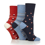 Load image into Gallery viewer, GENTLE GRIP 3Pk Crew Socks- Floral - Womens 4-8