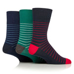 Load image into Gallery viewer, GENTLE GRIP 3Pk Printed Stripe Business Socks - Men's