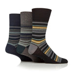 Load image into Gallery viewer, GENTLE GRIP 3Pk Business Striped Socks - Men's