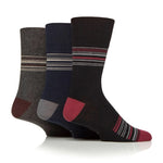 Load image into Gallery viewer, GENTLE GRIP 3Pk Business Striped Socks - Men's