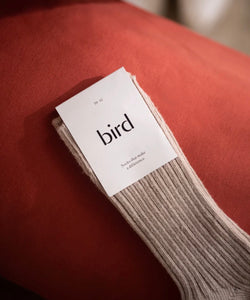 BIRD 1PK BANGALOW Sustainable Organic Egyptian Cotton Ribbed Crew Socks - Women's