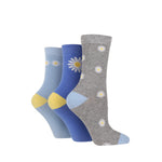 Load image into Gallery viewer, WILDFEET Ladies 3PK Colourful Novelty Cotton Crew Socks