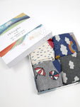 Load image into Gallery viewer, THOUGHT 4PK Bamboo Kids Socks Gift Box - Overcast