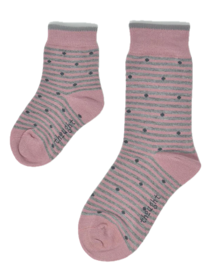 THOUGHT 4PK Bamboo Baby Socks Gift Box - Rose, Spot & Stripe