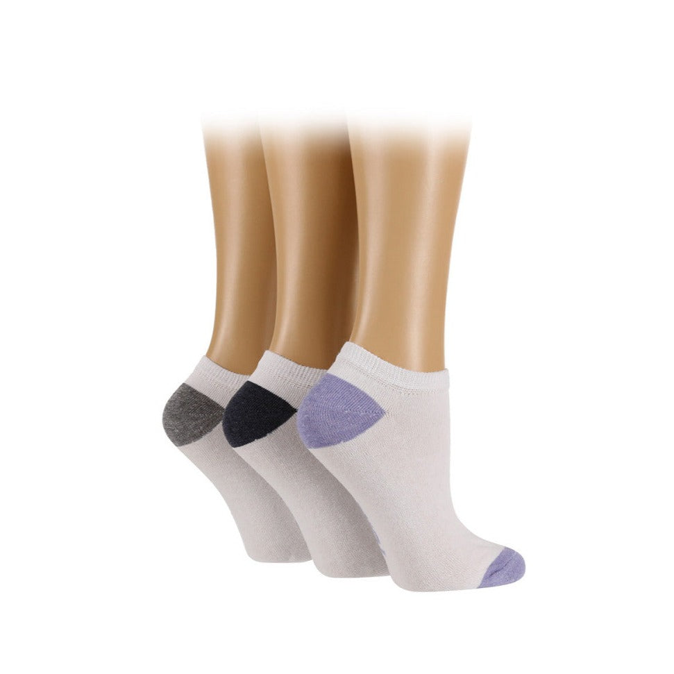 TORE 3Pk 100% Recycled Plain Trainer Socks- Women's 4-8