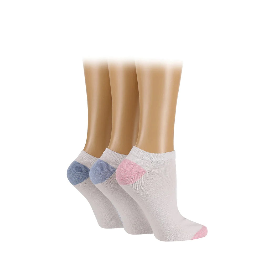TORE 3Pk 100% Recycled Plain Trainer Socks- Women's 4-8