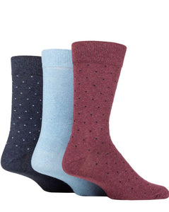 TORE 3Pk 100% Recycled Fashion Pin Dot Socks- Mens 7-11