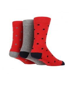 TORE 3PK 100% Recycled Jacquard Bold Spot Socks- Mens 7-11
