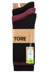 Load image into Gallery viewer, TORE 3PK 100% Recycled Striped Sports Crew Socks - Men&#39;s
