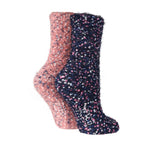 Load image into Gallery viewer, WILDFEET 2Pk Popcorn Feather Slipper Socks- Womens 4-8