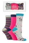 Load image into Gallery viewer, WILDFEET 3Pk Christmas Gift Boxed Novelty Cotton Socks- Womens 4-8