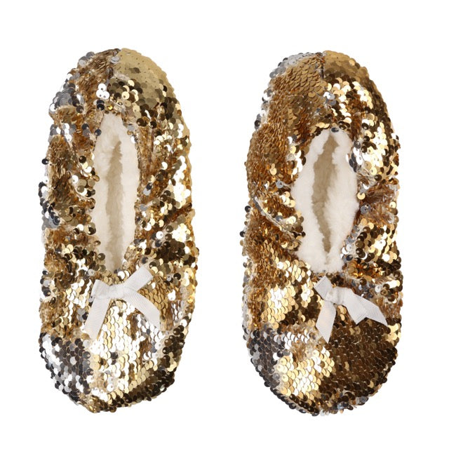 WILDFEET Fleece Lined Sequin Slippers- Womens 4-8