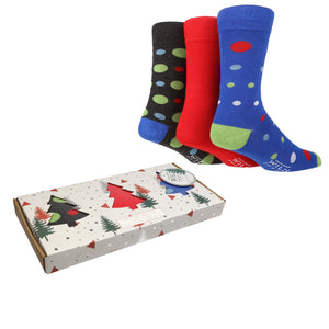 WILDFEET 3PK Christmas Gift Boxed Bamboo Socks-Mens 6-11