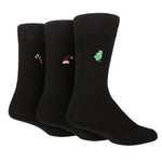 Load image into Gallery viewer, WILDFEET 3pk Embroided Christmas Cotton Novelty Crew - Mens 7-11