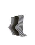 Load image into Gallery viewer, TORE 3Pk 100% Recycled Striped Socks-Womens 4-8
