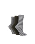 Load image into Gallery viewer, TORE 3Pk 100% Recycled Striped Socks-Womens 4-8