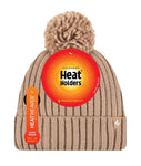 Load image into Gallery viewer, HEAT HOLDERS Arden Ribbed Hat Turnover Thermal Beanie & Pom Pom -Womens