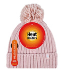 Load image into Gallery viewer, HEAT HOLDERS Arden Ribbed Hat Turnover Thermal Beanie &amp; Pom Pom -Womens
