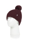 Load image into Gallery viewer, HEAT HOLDERS Ellery Cable Turnover Pom Pom Thermal Beanie - Womens