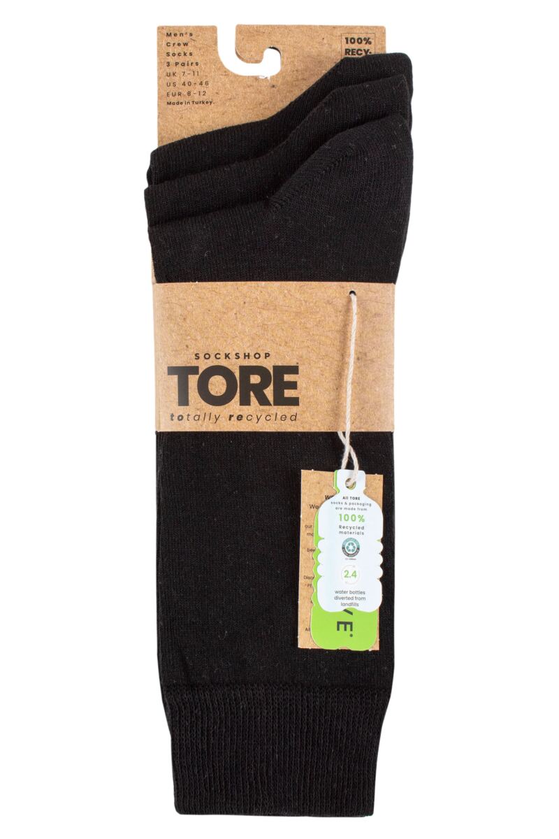 TORE 3PK 100% Recycled Plain Socks -Mens 7-11