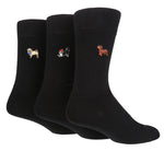 Load image into Gallery viewer, WILDFEET 3pk Embroided Cotton Novelty Crew - Mens 7-11