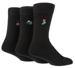 Load image into Gallery viewer, WILDFEET 3pk Embroided Cotton Novelty Crew - Mens 7-11