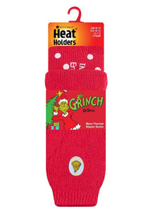 HEAT HOLDERS Licensed Grinch Slipper Socks -Mens 6-11