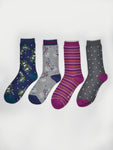 Load image into Gallery viewer, THOUGHT 4Pk Katherine Bamboo Socks Gift Box - Womens
