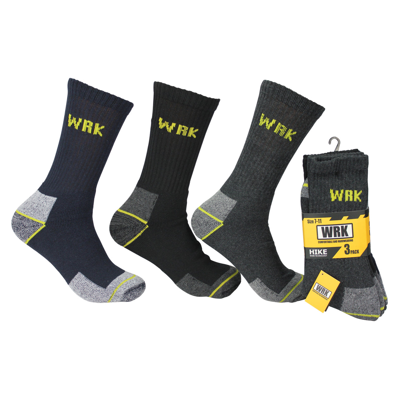 WRK 3Pk Heavy Duty Cotton Blend Work Sock