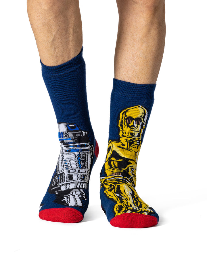 HEAT HOLDERS Lite Licensed Star Wars Character Socks-R2D2 and C3PO-Mens 6-11