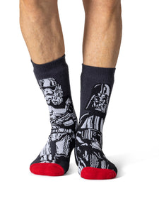 HEAT HOLDERS Lite Licensed Star War Character Socks-Darth Vader and Stormtrooper-Mens 6/11