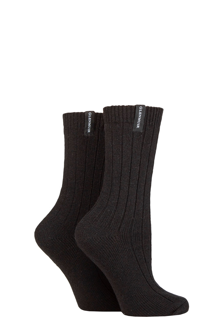 GLENMUIR 2PK Classic Wool Boot Socks- Womens 4-8