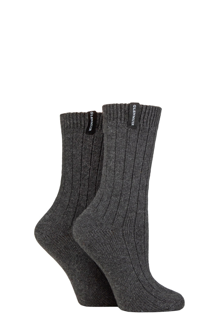 GLENMUIR 2PK Classic Wool Boot Socks- Womens 4-8