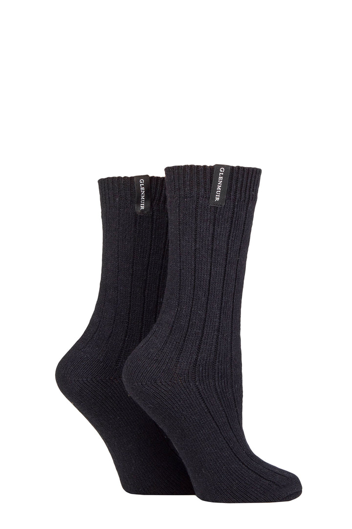 GLENMUIR 2PK Classic Wool Boot Socks- Womens 4-8