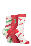 Load image into Gallery viewer, WILDFEET 3PK Bamboo Lurex Blend Christmas Socks - Women&#39;s
