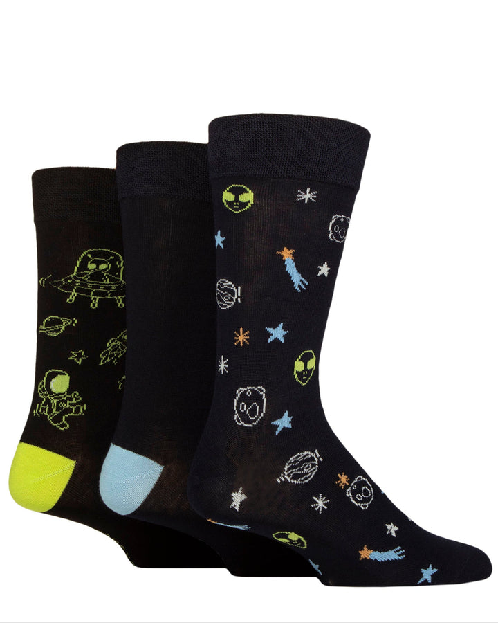 LAZY PANDA Men's 3PK Bamboo Novelty Socks