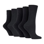 Load image into Gallery viewer, GENTLE GRIP 5Pk Business Socks-BLACK-Womens 4-8
