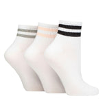 Load image into Gallery viewer, WILDFEET 3PK Women&#39;s Cotton Rich Mid Cut Ribbed Sports Crew Socks
