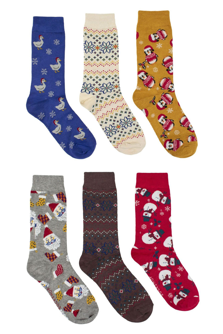SOCKSHOP 6Pk Christmas Cracker Bamboo Socks Gift Box - Mens & Womens